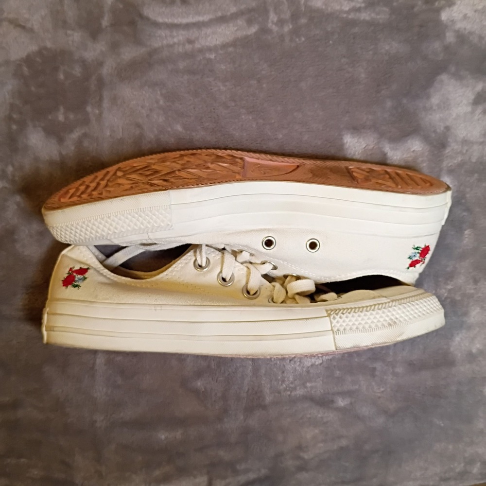 Converse Chuck Taylor All Star Floral Embroidery Gingham A05196C Womens 7